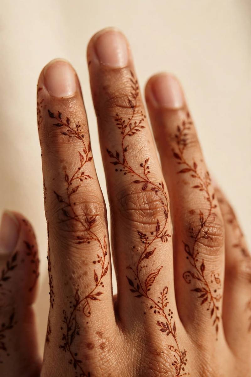 Simple floral Bakra Eid mehndi design