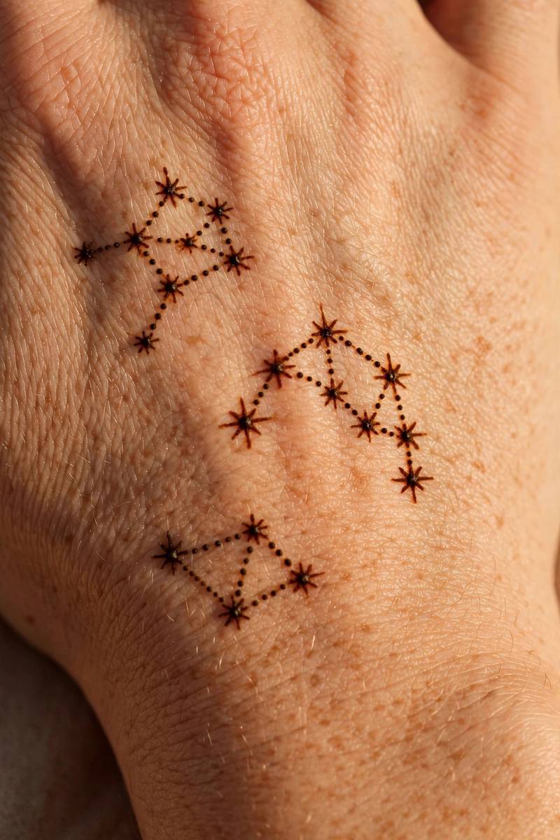 Chand raat celestial dot mehndi design