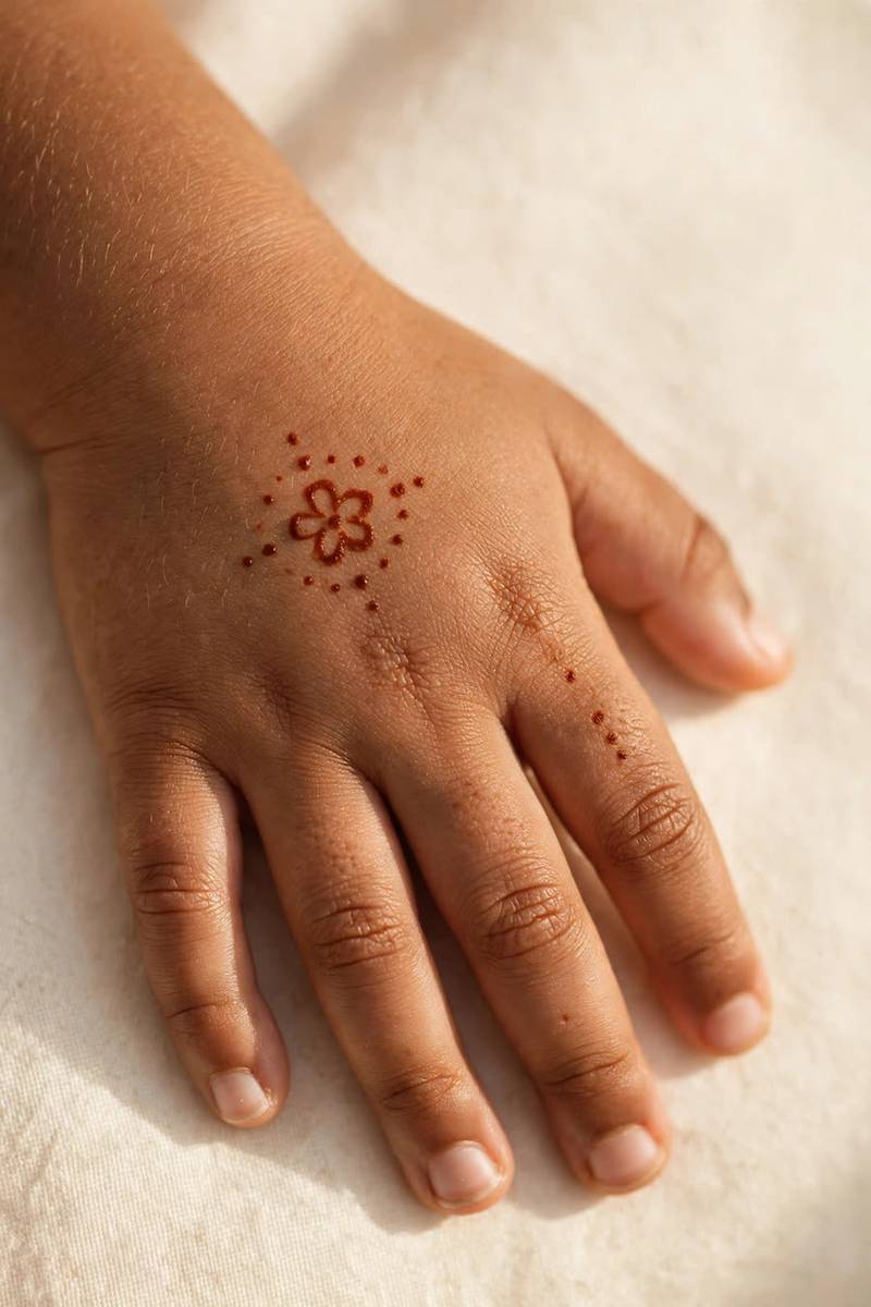 Bold statement art mehndi design with dramatic creative henna patterns