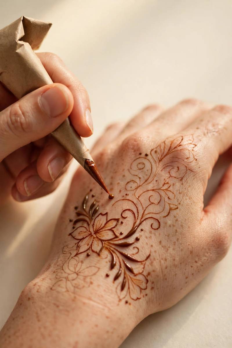 Teej-inspired festive mehndi suitable for Karva Chauth