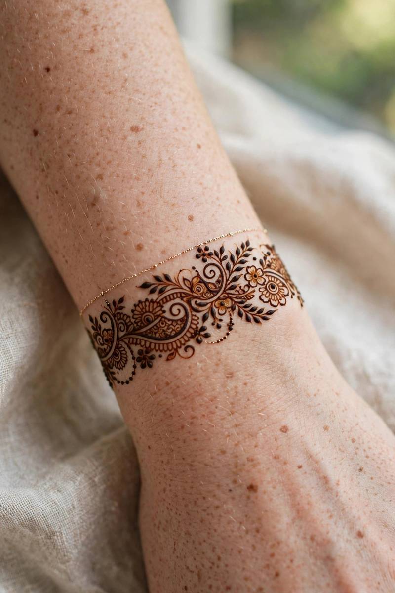 Refined henna bracelet band for prom