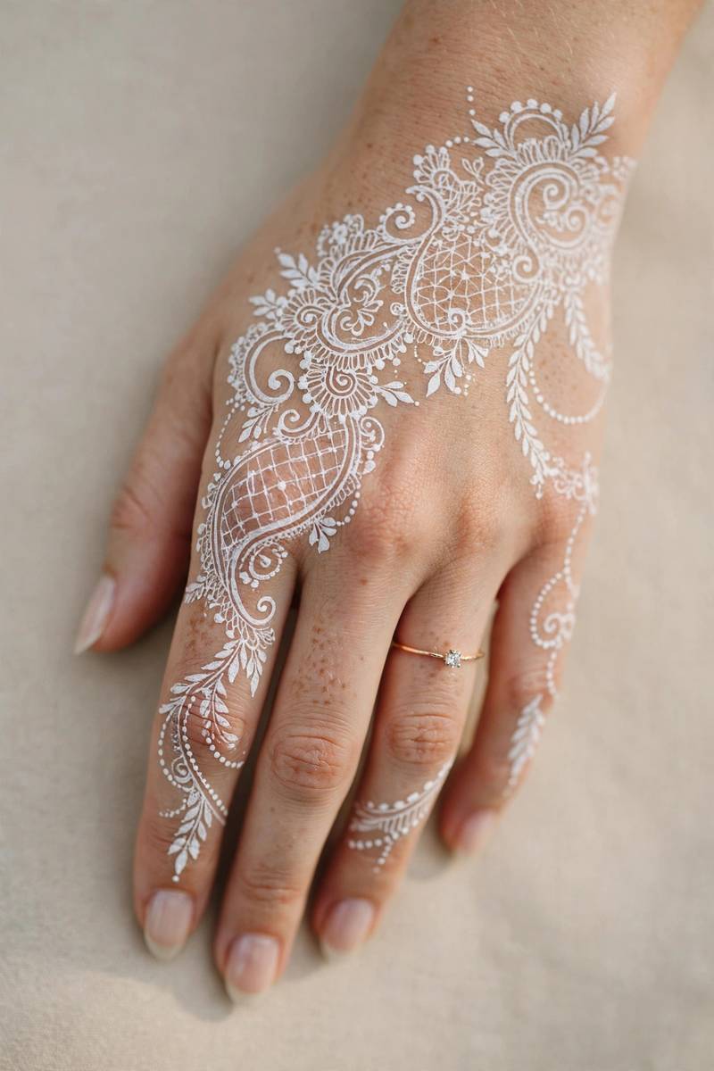 White Henna Guide: What It Is & How It Works — henna design inspiration